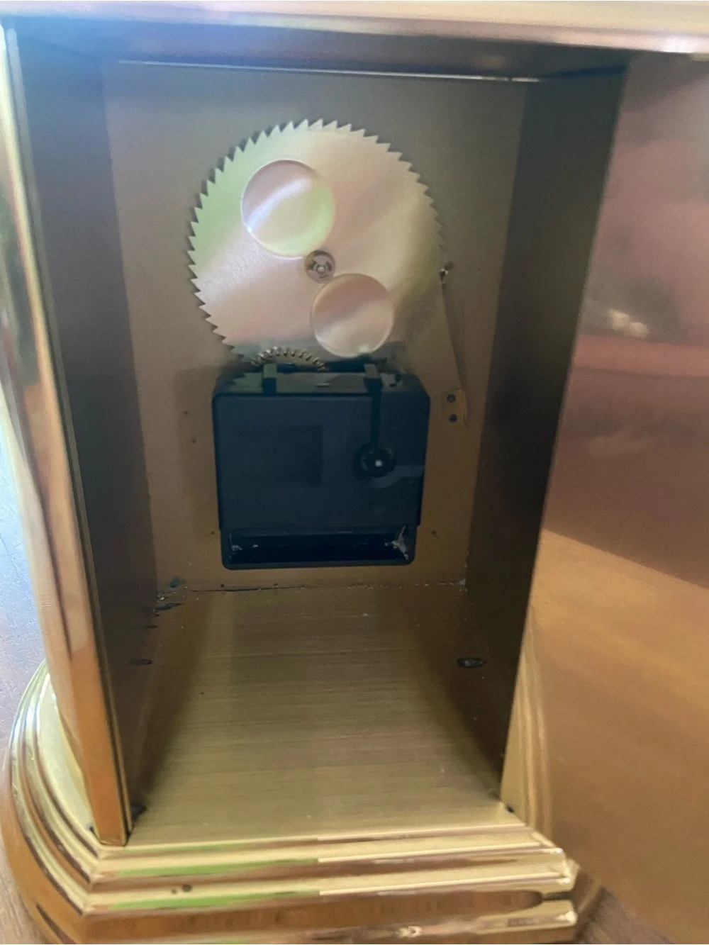 Vintage Montreax Brass Moon Phase Mantle Clock- It works